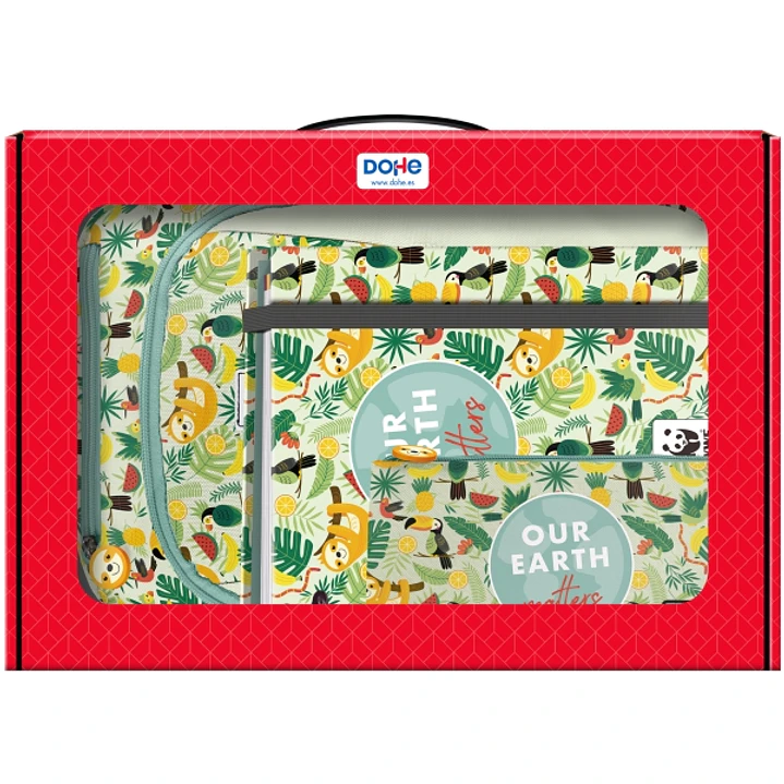 Dohe WWF Tropic Pack de Mochila + Carpeta A4 Recambio + Portatodo Triple - Todo en un Maletin Perfecto para Regalo 1