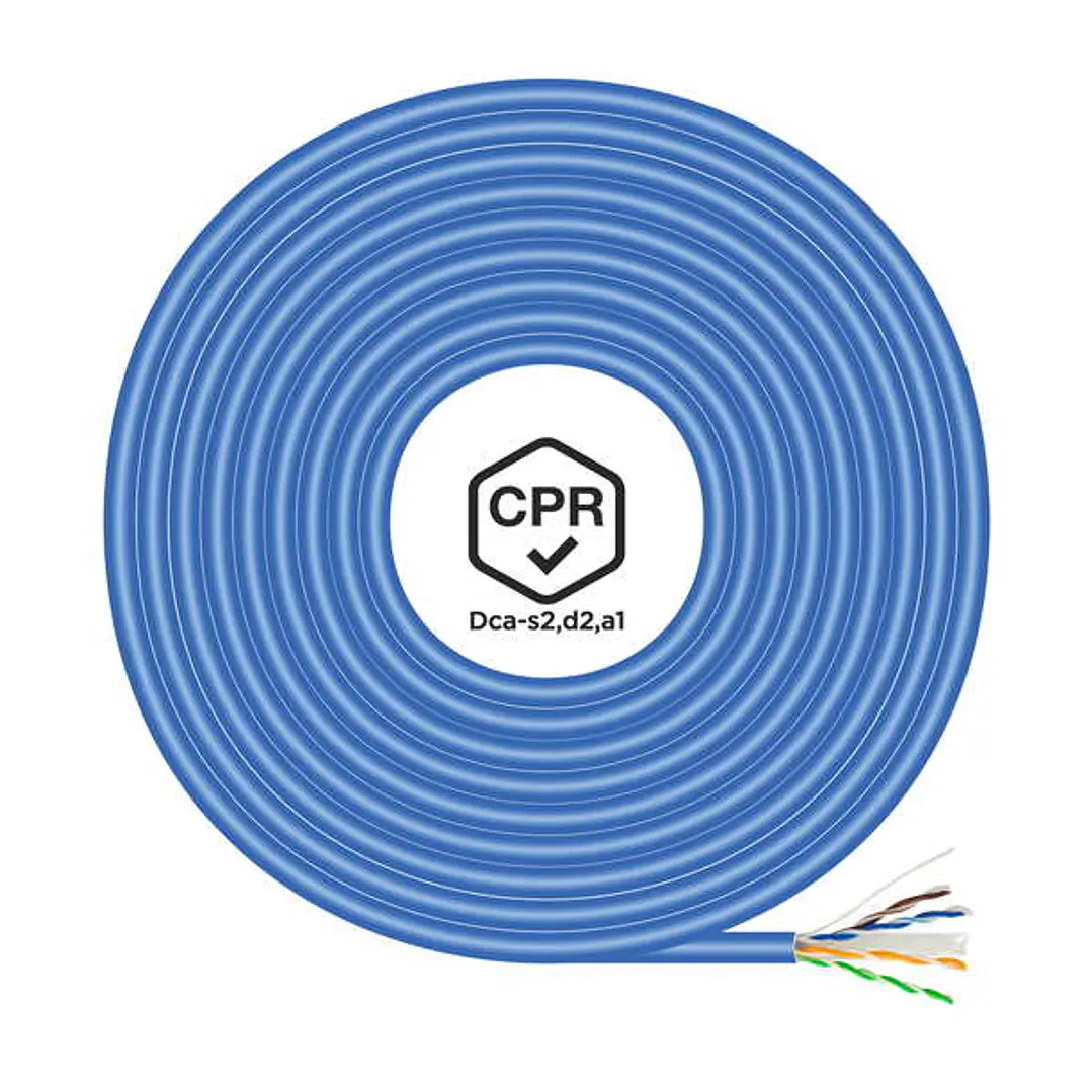 Aisens Cable de Red RJ45 LSZH CPR Dca CAT.6 UTP AWG24 - 100M - Color Azul 1