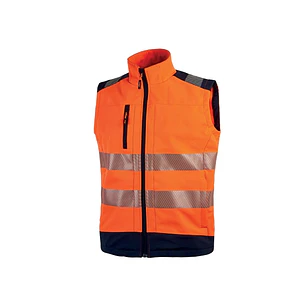 Upower Dany Chaleco Soft Shell Transpirable - Talla M - Impermeable, Bolsillo Pecho Cremallera, Cordon Antienredo, Corte Ajustado, Bandas Reflex, Prot