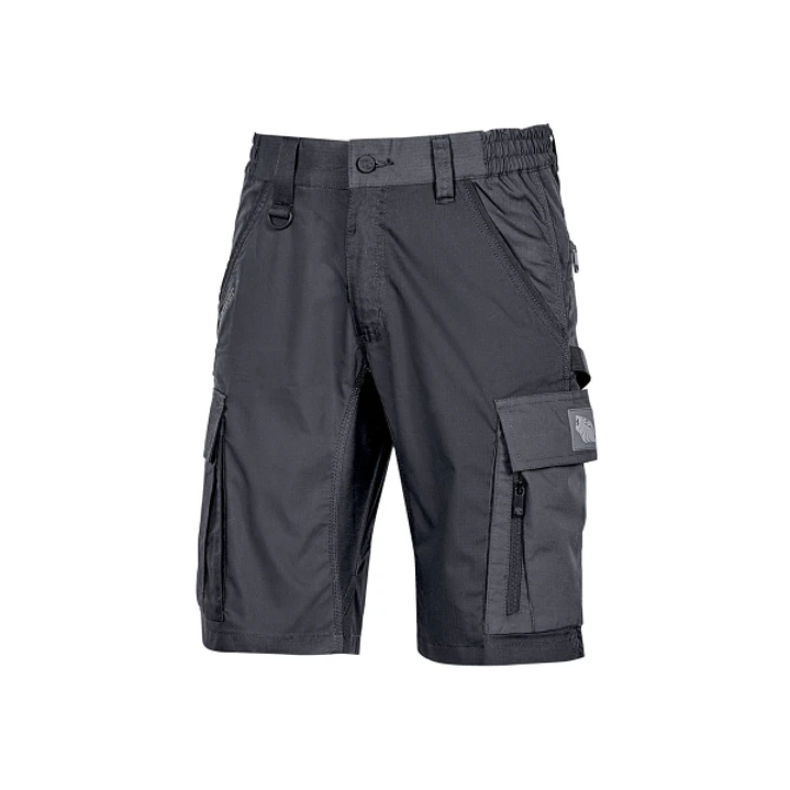 Upower Solaris Bermudas Cargo Funcionales - Talla L - Tejido Ripstop Elastico, Multibolsillos, Detalles Reflectantes, Proteccion Lumbar, Cierre Antira 1