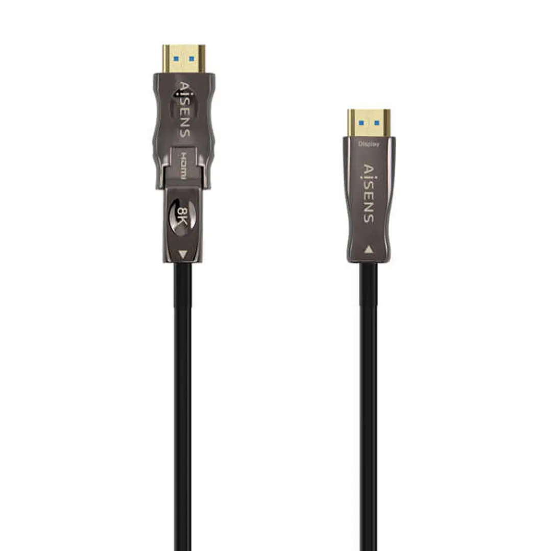 Aisens Cable Hdmi V2.1 AOC Desmontable Ultra Alta Velocidad / Hec 8K@60Hz 4K@120Hz 4:4:4 48Gbps - A/M-D/A/ - 40M - Color Negro 1