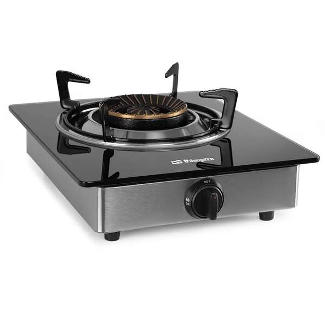 Orbegozo FO 1720 Hornillo a Gas Elegante y Seguro - Encendido Piezoelectrico - Quemador de Triple Corona - Sistema de Seguridad FFD - Cuerpo de Acero  1