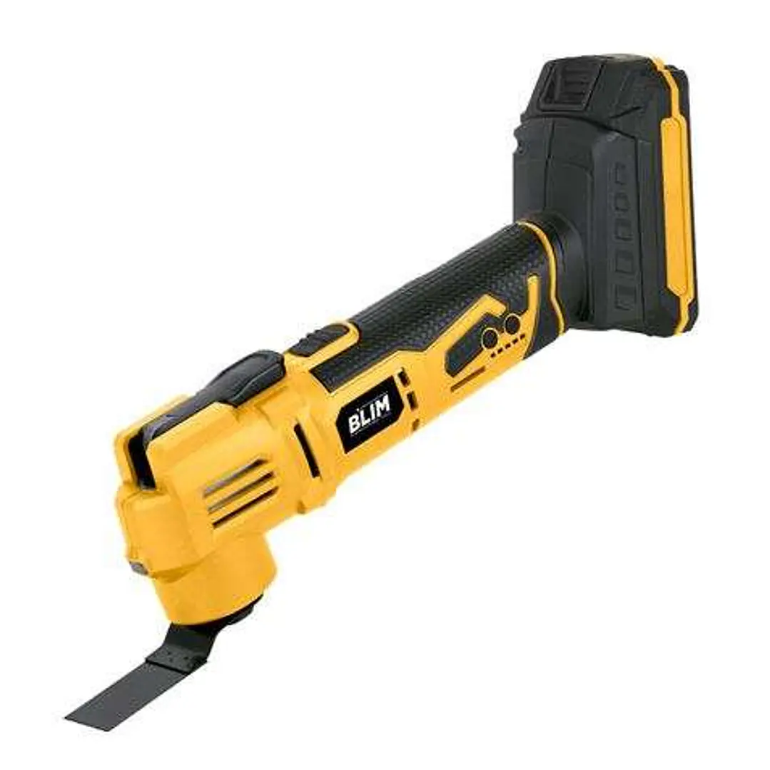 Blim Multiherramienta de Bateria de 20V - Velocidad Variable de 10.000 - 17.000 Rpm - Motor RS775 Dc - Angulo de Oscilacion: 3° - Luz LED - Accesorios 1