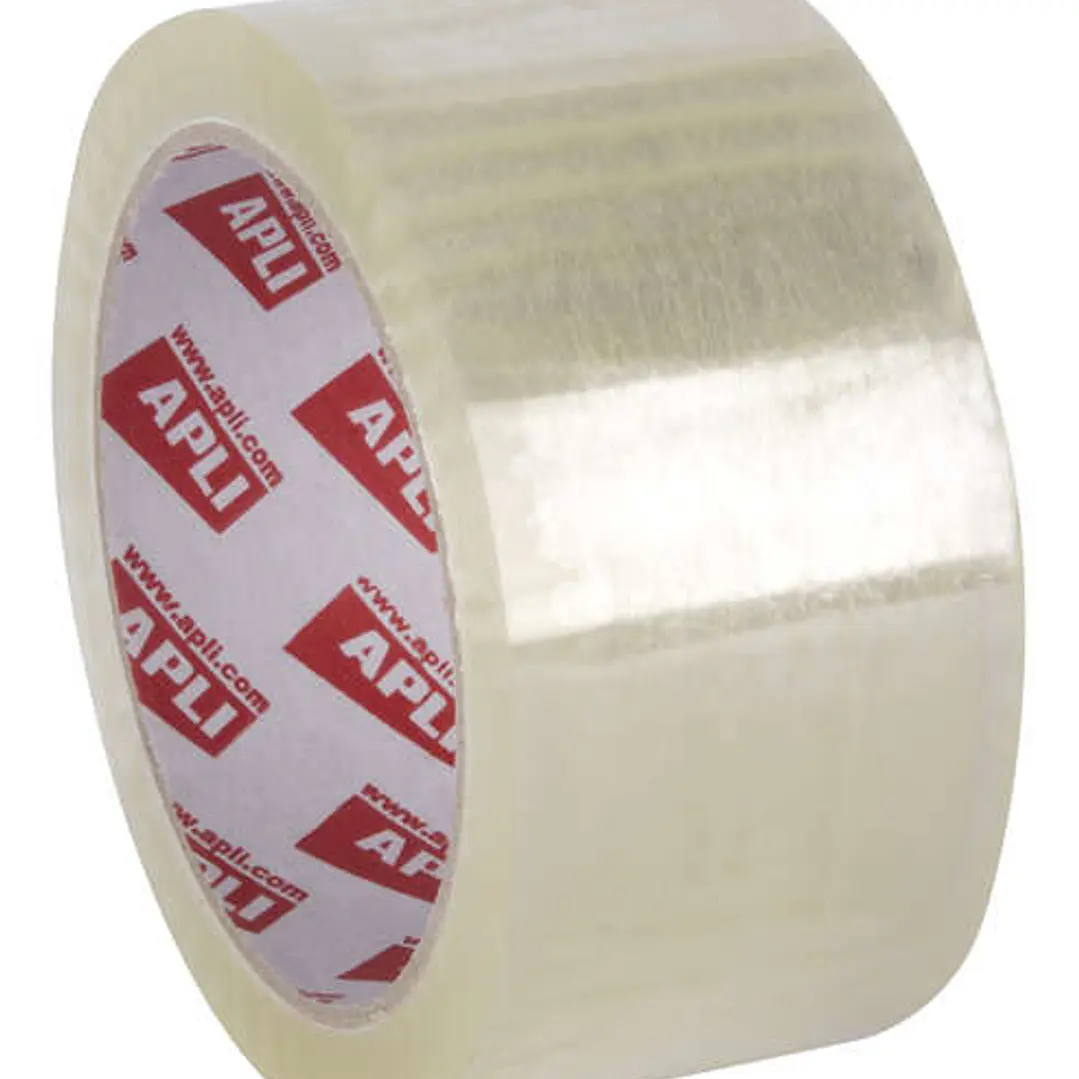 Apli Precinto Premium Pp Solvente Transparente 48mm x 66m - Resistente a la Humedad y al Envejecimiento - Adhesivo de Alta Calidad - Grosor de 28µm