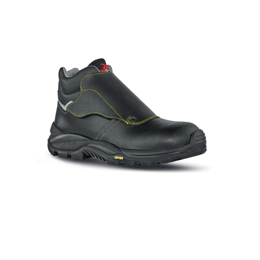 Upower Bulls L Calzado de Seguridad Altos - Talla 40 - Empeine Piel Grana Mina Hidrofugo, Puntal Composite, Hoja Acero Ergonomico, Antiperforacion, An 1