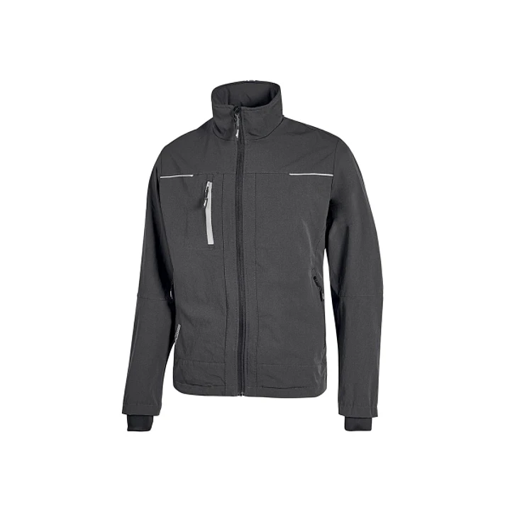 Upower Pluton Chaqueta de Tela Resistente - Talla M - Suave para la Piel, Repelente al Agua, Transpirable, Secado Rapido, Capuchon Retractil, Protecci 1