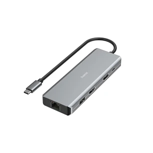 Hama Essential Hub USB 3.2 - Potencia Maxima 100W - Cable USB-C Integrado de 15cm - LAN Ethernet 1Gbps - 2x HDMI 4K - 2x USB-C - 2x USB-A - Power Deli