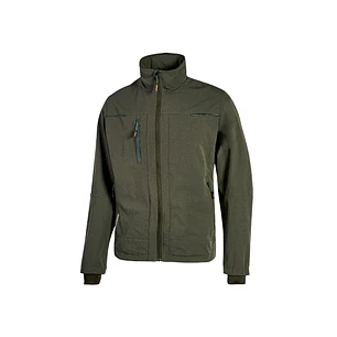 Upower Pluton Chaqueta de Tela Resistente - Talla M - Suave, Repelente al Agua, Transpirable, Secado Rapido, Multiples Bolsillos, Capuchon Ajustable, 