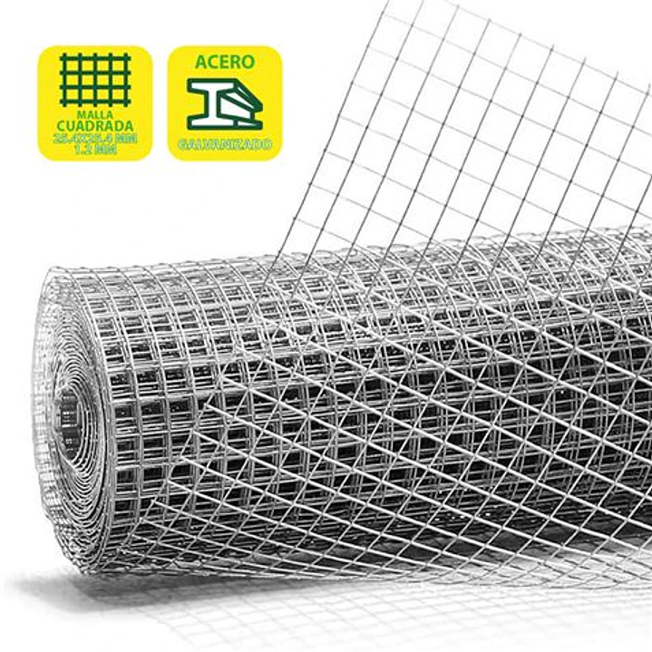 Sungarden Tela Metalica Galvanizada 25.4x25.4x1.2mm 1x25m - Color Gris 1