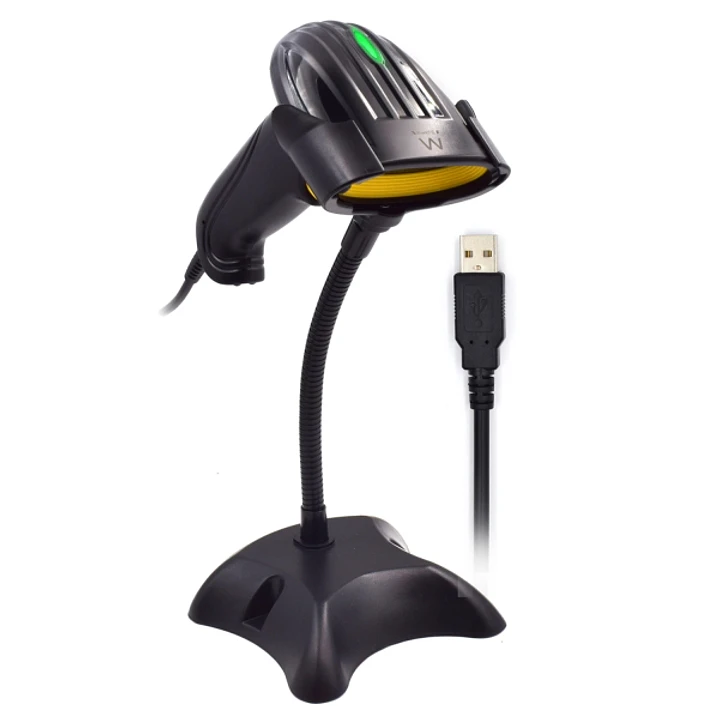 Ewent Lector de Codigos de Barras 2D - USB - Velocidad de Escaneo de 200 Lineas por Segundo - Resistente a Caidas - Color Negro 1