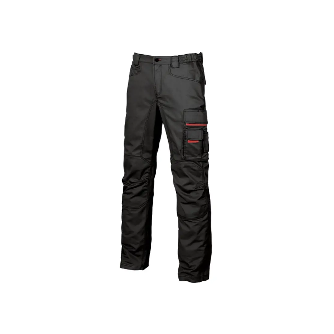 Upower Smile Pantalones de Trabajo en Algodon Elastico - Talla 58 - Bolsillos Multifuncionales, Cierre Resistente, Refuerzo en Rodillas, Ajuste Slim F 1
