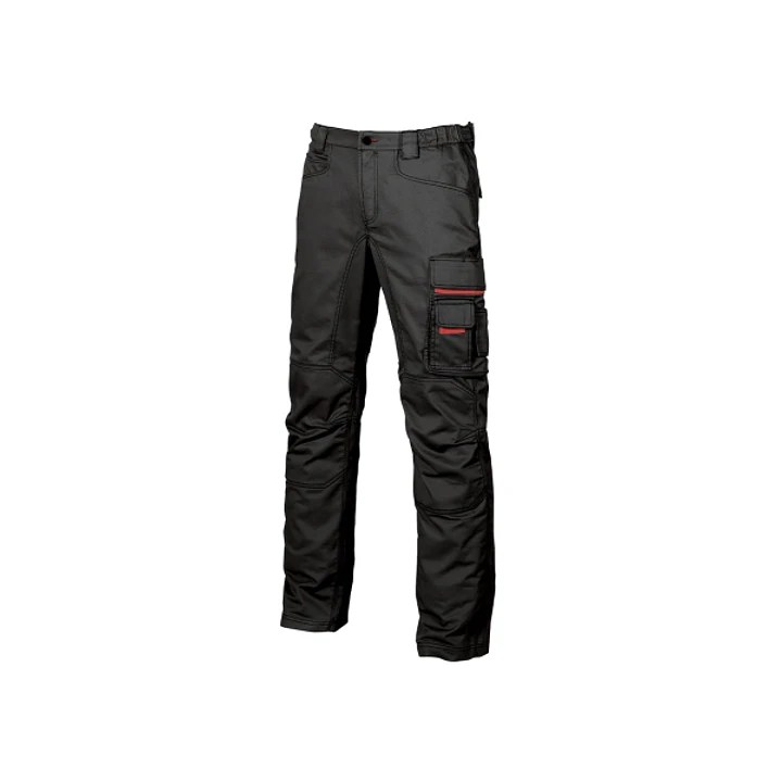 Upower Smile Pantalones de Trabajo en Algodon Elastico - Talla 52 - Bolsillos Multifuncionales, Cierre Resistente, Refuerzo en Rodillas, Ajuste Slim F 1