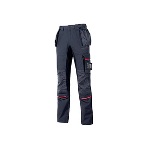 Upower Race Pantalon de Alta Calidad - Talla 58 - Multiples Bolsillos Desmontables, Refuerzos en Cordura, Paneles Elasticos, Proteccion DPI1, Detalles