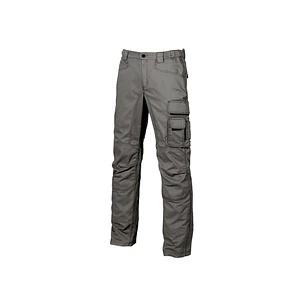 Upower Smile Pantalones de Trabajo en Algodon Elastico - Talla 62 - Multiples Bolsillos, Cierre Cremallera y Boton Resistente, Refuerzos en Rodillas, 