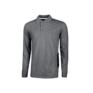 Upower Live Polo de Manga Larga - Talla XL - Algodon Pique, Corte Ajustado, Cuello Acanalado, Bolsillo con Tachuela, Cinta Reflex, Proteccion DPI1 - C