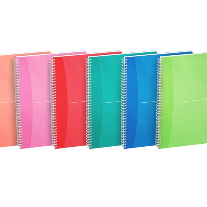 Oxford Office My Colours Cuaderno Espiral A4 - Tapa de Plastico - 5x5 - 90 Hojas - Colores Surtidos 1