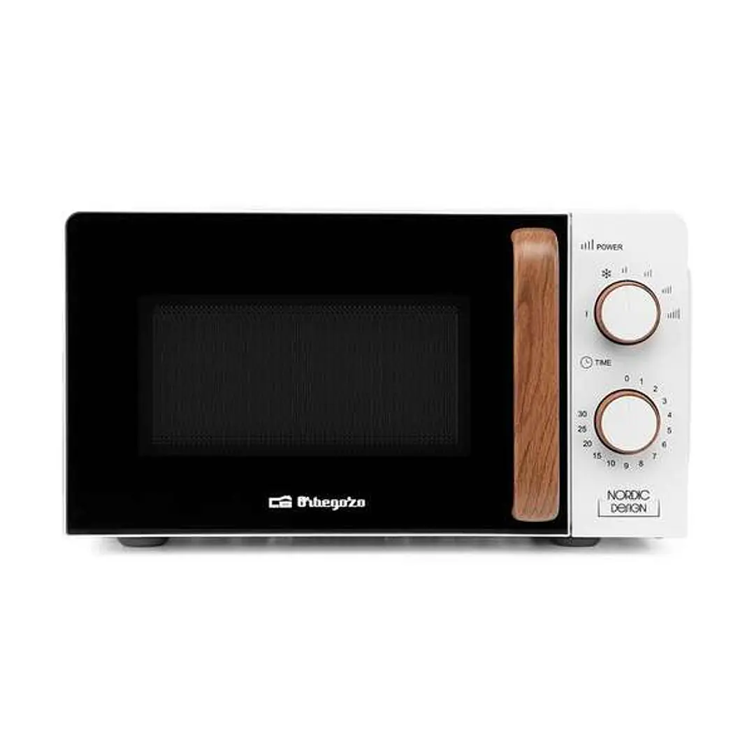 Orbegozo Mi 2122 Microondas - Capacidad 20L - Potencia 700W - 6 Niveles de Potencia - Temporizador 30min - Descongelacion - 230V 1