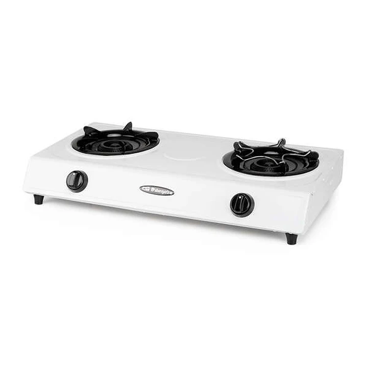 Orbegozo FO 2600 Hornillo a Gas Butano Blanco - Encendido Piezoelectrico - Dos Quemadores de Triple Corona - Uso Exterior - Combustible: Gas Butano/Pr 1