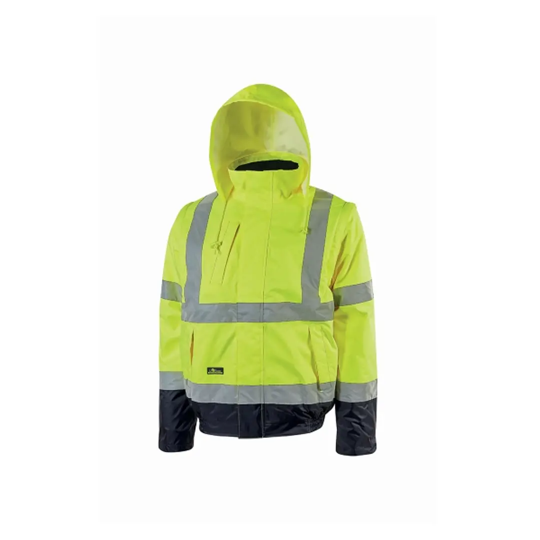 Upower Crafty Cazadora Bomber Alta Visibilidad - Talla 3XL - Mangas Separables, Bandas Reflectantes, Antilluvia, Transpirable, Impermeable, Multiples  1