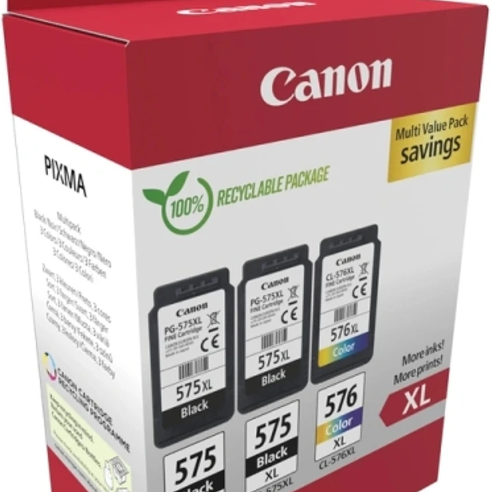 Canon PG575XL/CL576XL Multipack de 3 Cartuchos de Tinta Originales - 5437C004 1