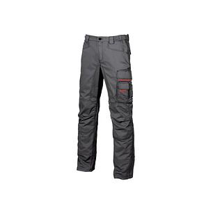 Upower Smile Pantalones de Trabajo en Algodon Elastico - Talla 64 - Multiples Bolsillos, Cierre Cremallera, Refuerzos en Rodillas, Ajuste Slim Fit, Pr