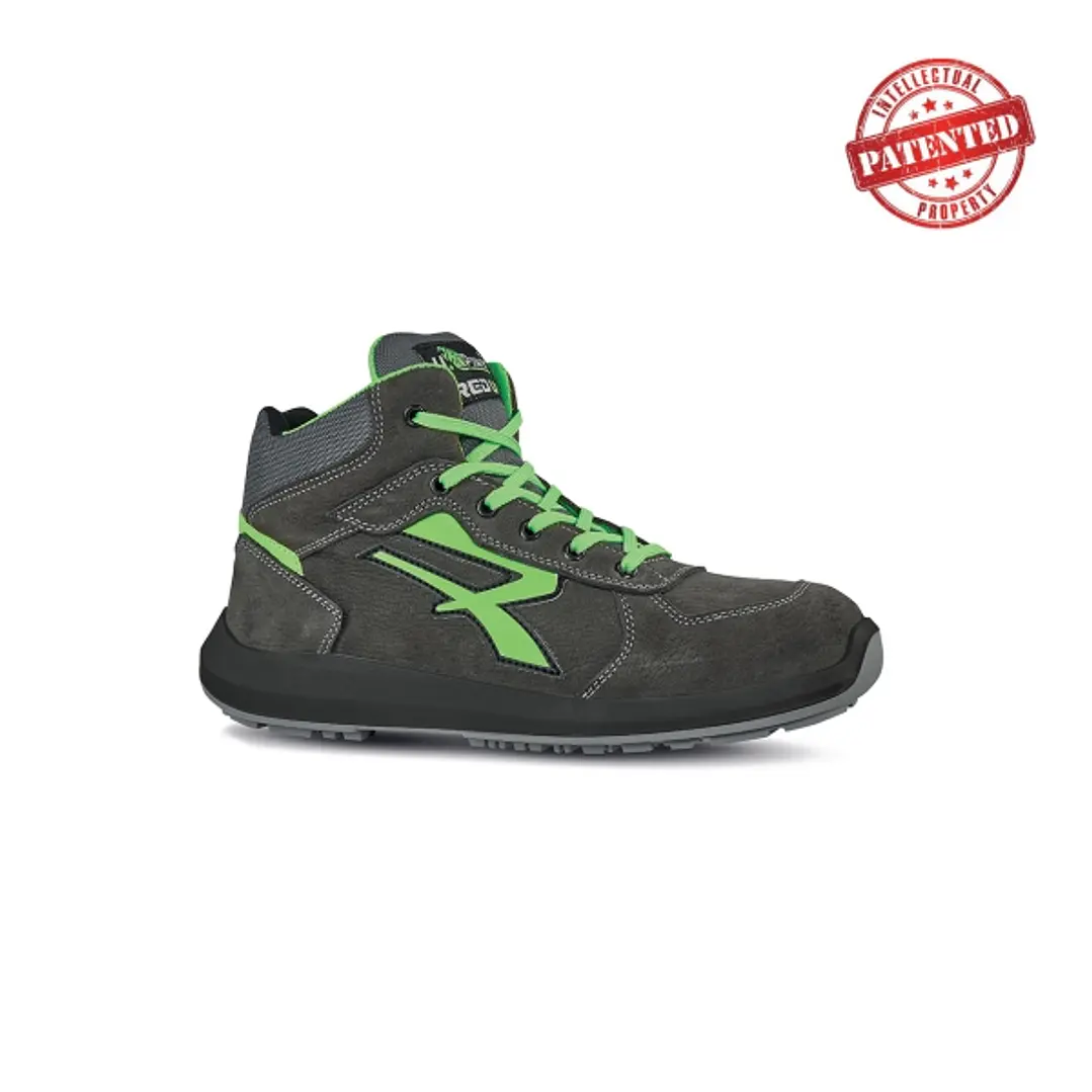 Upower Aries S ESD Calzado de Seguridad Altos - Talla 46 - Cuero Nubuck Resistente, Puntera de Aluminio, Hidrofugos, Antiarrugas, Suela Antideslizante 1