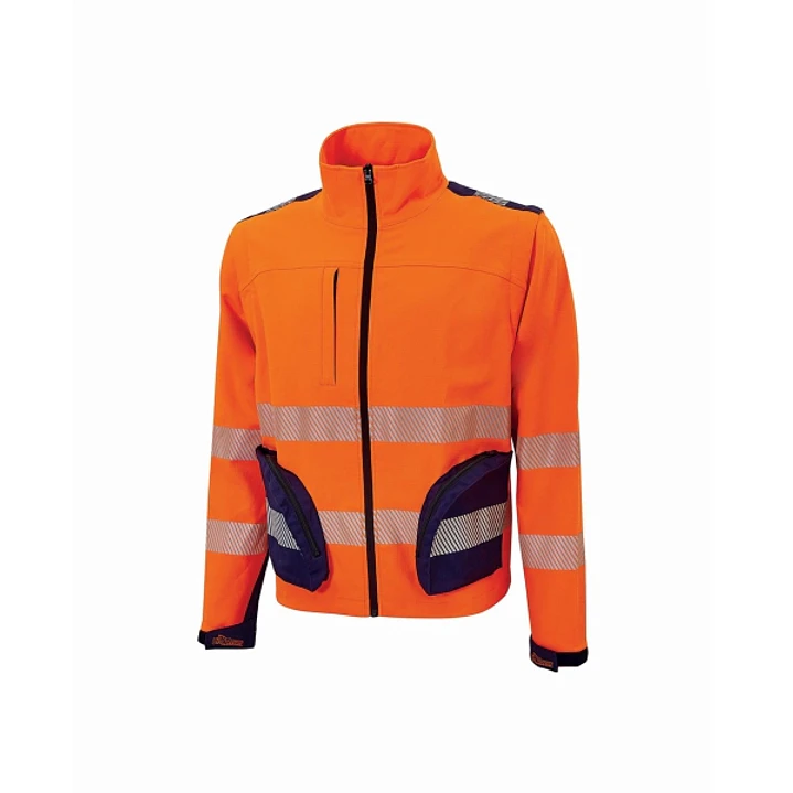 Upower Bea Cazadora de Trabajo Alta Visibilidad - Talla 2XL - Mangas Separables, Bolsillos Funcionales, Bandas Reflectantes Termoselladas, Ajuste Regu 1