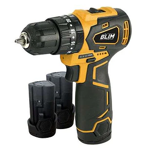 Blim Taladro Percutor a Bateria 12V 2Ah - Motor sin Escobillas - 35Nm Par Maximo - 2 Velocidades 0-400/0-1500rpm - Incluye 2 Baterias y Maletin de Tra