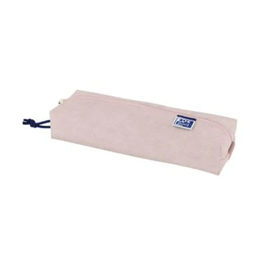 Oxford Kangoo Animal Print Estuche Rectangular Mediano - Medidas 22x7x3,5cm - Goma para Ajustar a Cuaderno - Color Rosa Claro 1
