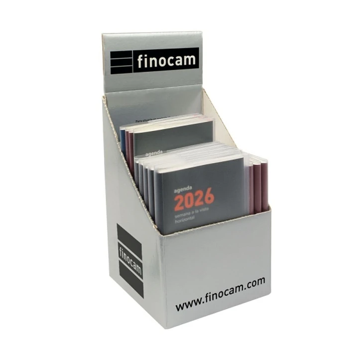 Finocam Expositor con 12 Agendas Planas Min/Coctel Surtidas - Anual 2026 - Color Surtidos 1