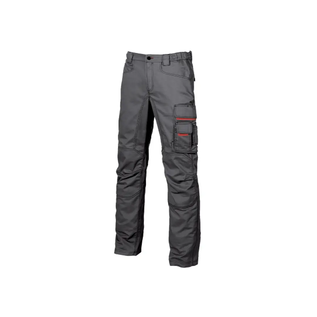 Upower Smile Pantalones de Trabajo en Algodon Elastico - Talla 46 - Multiples Bolsillos, Cierre Cremallera, Refuerzos en Rodillas, Ajuste Slim Fit, Pr 1