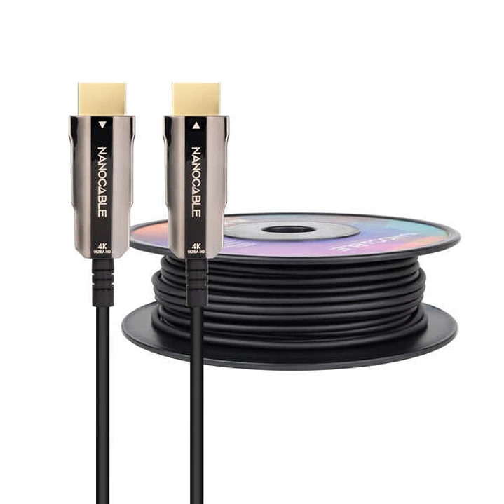 Nanocable Cable HDMI v2.0 AOC Macho a HDMI v2.0 Macho 60m - 4K@60Hz 18Gbps - Color Negro 1