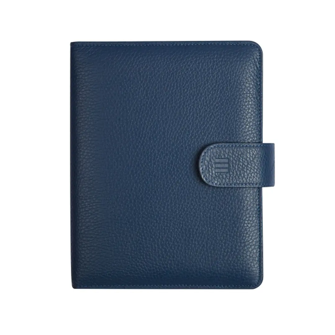 Finocam Open Piel Andrea Agenda Organizador - Anual 2026 - Formato 500 - 165x40x210mm - Semana Vista en Vertical - Color Azul 1
