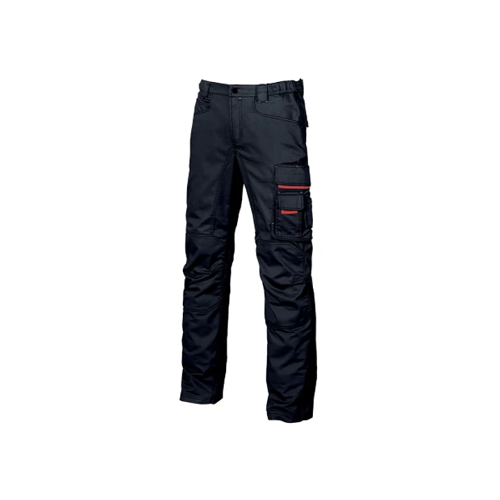 Upower Smile Pantalones de Trabajo en Algodon Elastico - Talla 52 - Multiples Bolsillos, Cierre Cremallera, Refuerzos en Rodillas, Ajuste Slim Fit, Pr 1
