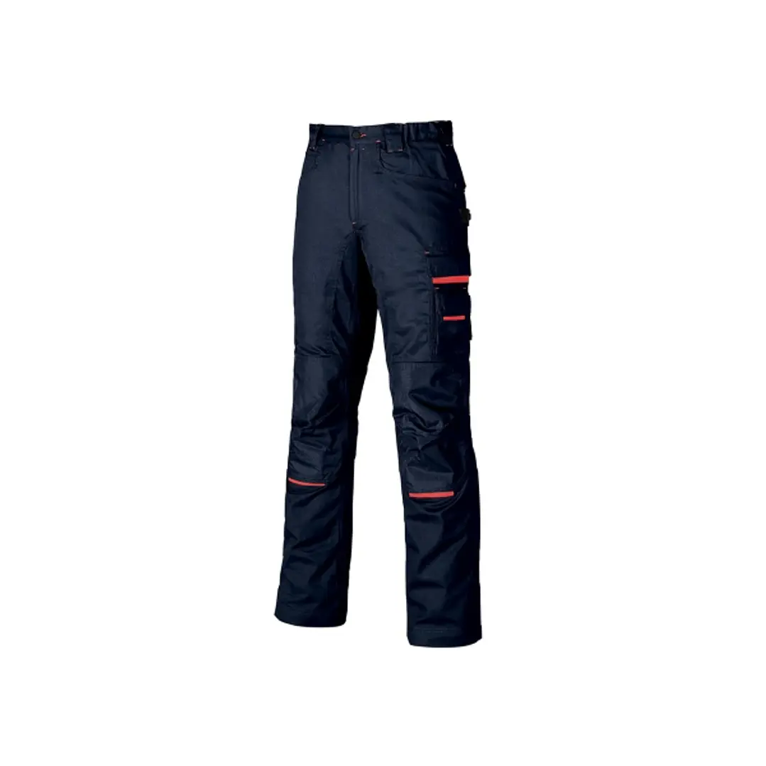 Upower Nimble Pantalon de Trabajo Confortable - Talla 52 - Multiples Bolsillos, Detalles Reforzados, Cintura Elastica, Costuras Triples, Proteccion DP 1