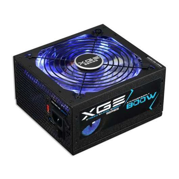 Tooq XGE II Fuente de Alimentacion Gaming 800W ATX 2.3 12V - PFC Activo - Certificacion 80 Plus Bronze - Ventilador Silencioso 140mm con Iluminacion L 1