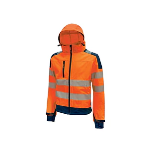 Upower Miky Chaqueta Softshell - Talla M - Transpirable, Elastica, Cortaviento, Repelente al Agua, Capucha Desmontable, Bolsillos con Cremallera, Deta