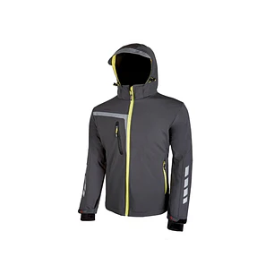 Upower Quick Chaqueta Soft Shell - Talla 2XL - Tejido Elastico Cortavientos y Repelente al Agua, Bolsillo Pecho con Cierre Impermeable, Capucha Ajusta