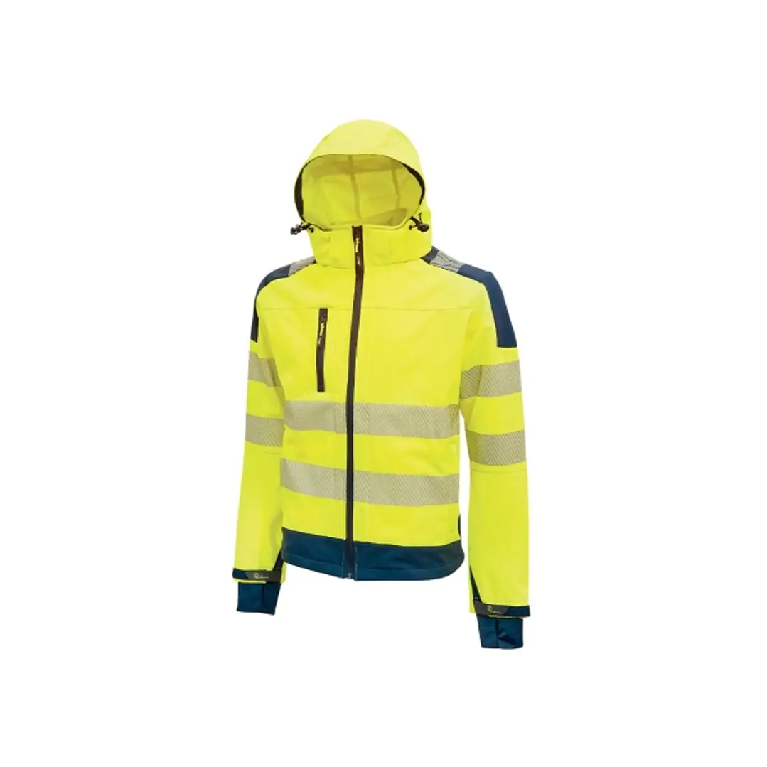Upower Miky Chaqueta Softshell - Talla M - Transpirable, Elastica, Cortaviento, Repelente al Agua, Capucha Desmontable, Bolsillos con Cremallera, Deta 1
