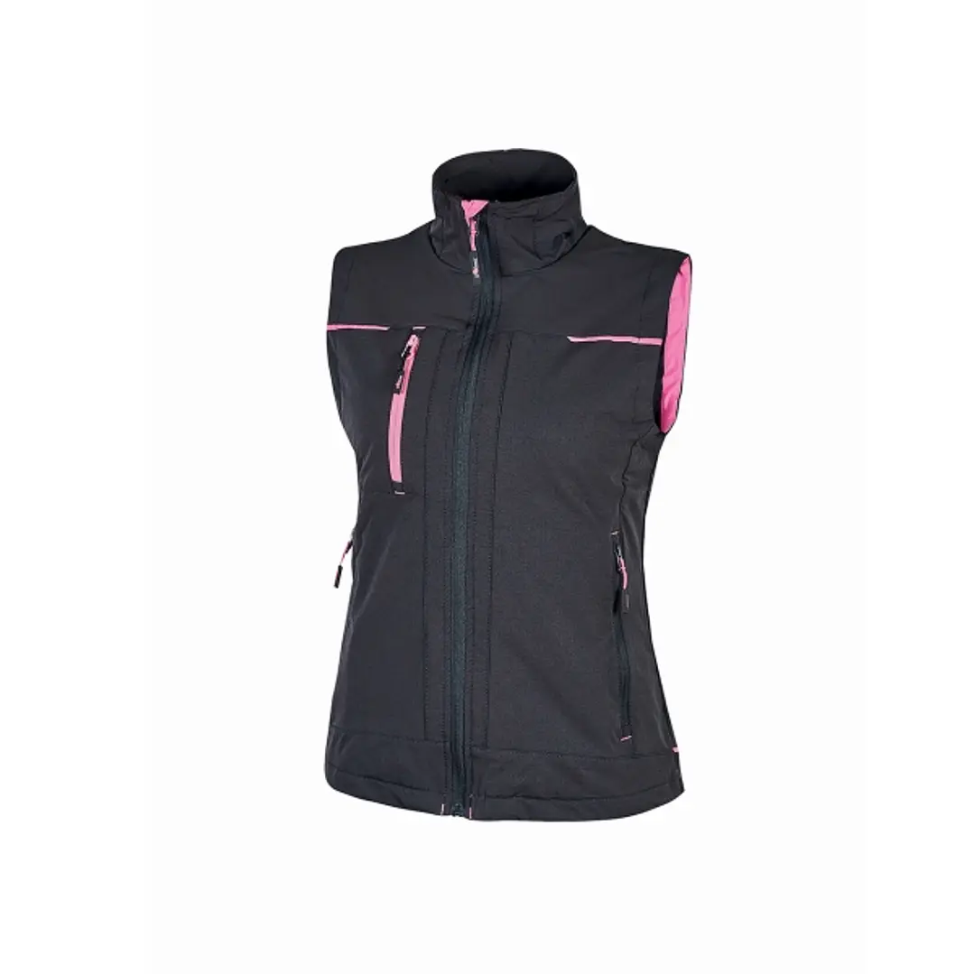 Upower Saturn Lady Chaleco Resistente y Suave - Talla L - Repelente al Agua, Transpirable, Secado Rapido, Bolsillos Practicos, Detalles Reflectantes,  1
