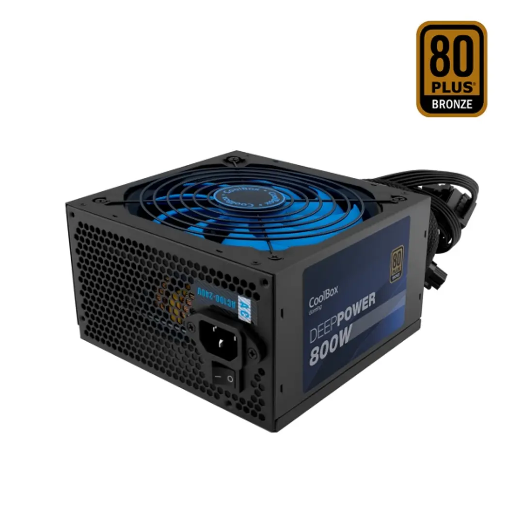CoolBox DeepPower Fuente de Alimentacion 80 Plus Bronze 800W ATX - PFC Activo - Modo Silencioso - Ventilador 140mm 1