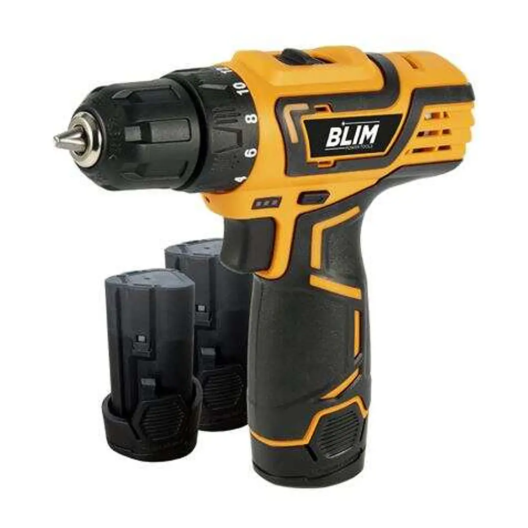 Blim Taladro a Bateria 12V 2Ah - 28Nm de Par Maximo - 2 Velocidades 0-400 y 0-1500rpm - Incluye 2 Baterias y Maletin de Transporte 1