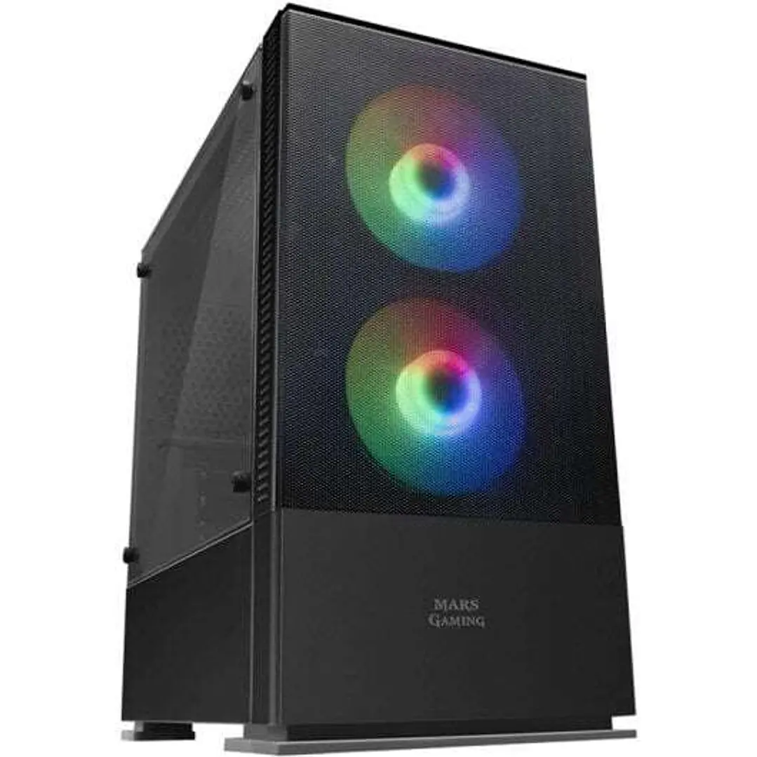Mars Gaming MCZ Caja Minitorre Micro ATX, Mini-ITX - Panel Lateral Acrilico - Iluminacion RGB - Tamaño HDD 2.5