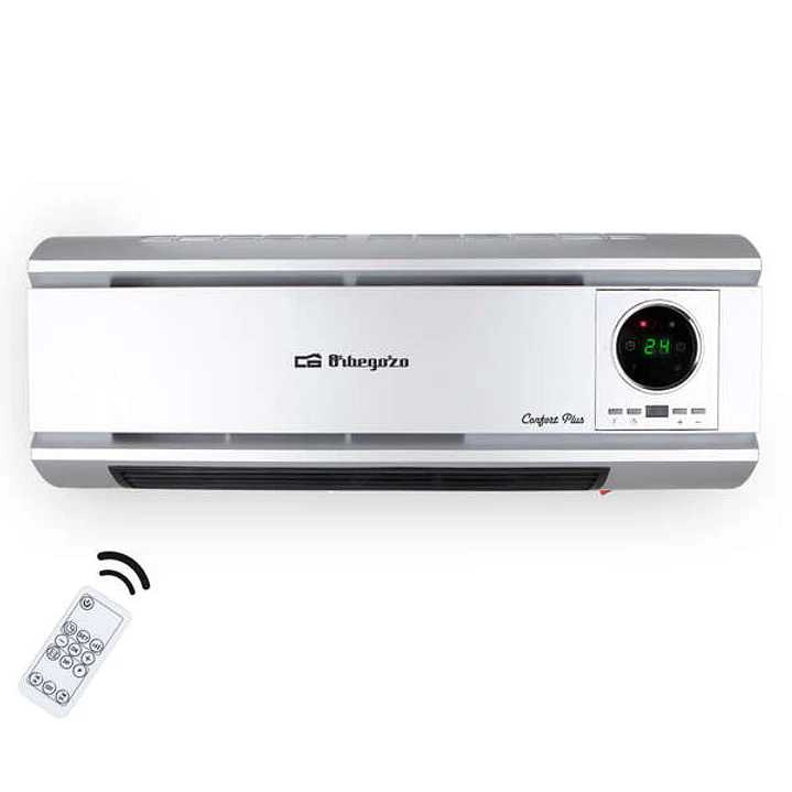Orbegozo Split Calefactor de Pared Ceramico - Calor Uniforme y Saludable - Programable Diario y Semanal - Deteccion de Ventanas Abiertas - Mando a Dis 1