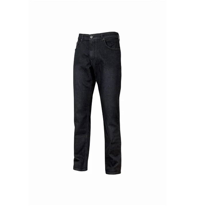 Upower Romeo Vaqueros de Trabajo - Talla 30 - Tejido Elastico, Multibolsillos, Ajuste Slim Fit, Proteccion DPI1 - Color Negro Carbon 1