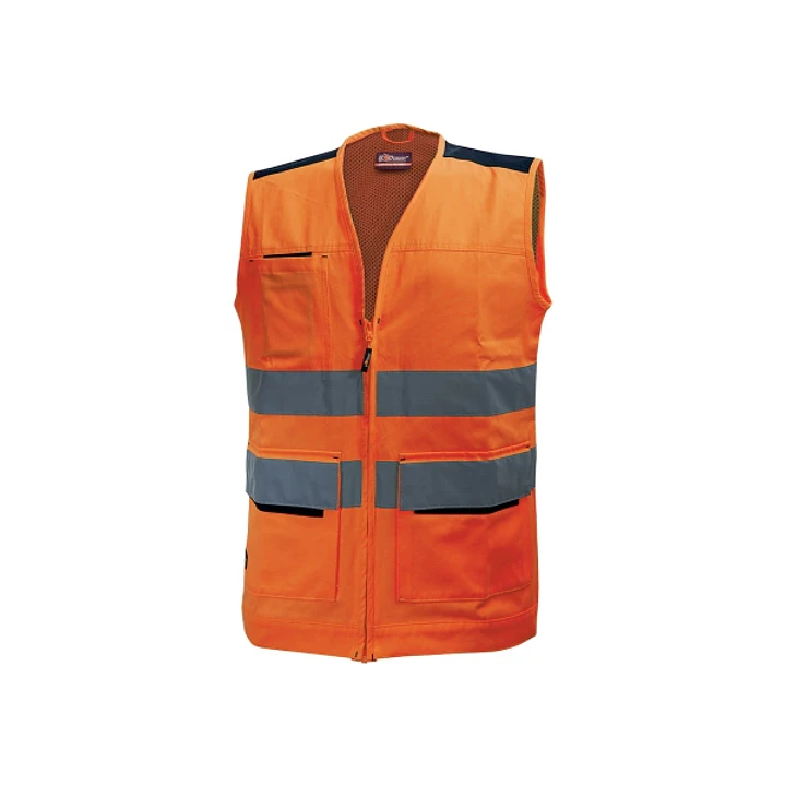 Upower Smart Chaleco Multifuncional - Talla S - Bolsillos con Portatarjetas Retractil, Cintura Ajustable, Malla Transpirable, Tiras Reflectantes, Trip 1