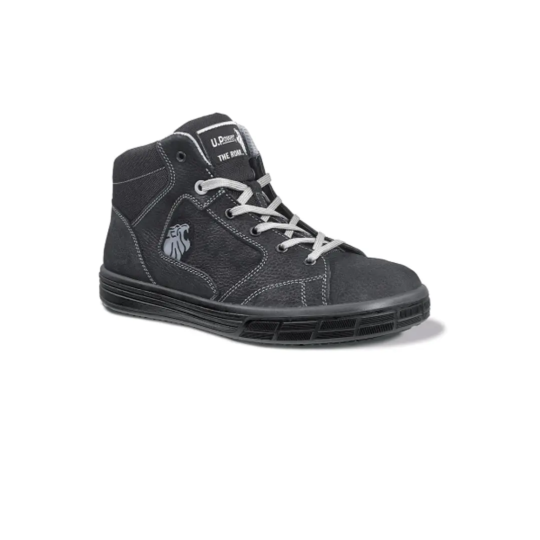Upower Lion S Calzado de Seguridad Altos - Talla 48 - Cuero Nubuck Natural Hidrofugo, Puntal de Aluminio Antipinchazos, Suelas Antideslizantes, Protec 1