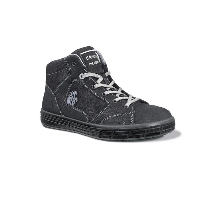 Upower Lion S Calzado de Seguridad Altos - Talla 48 - Cuero Nubuck Natural Hidrofugo, Puntal de Aluminio Antipinchazos, Suelas Antideslizantes, Protec 1