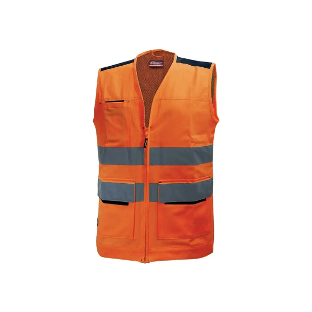 Upower Smart Chaleco Multifuncional - Talla M - Bolsillos con Portatarjetas Retractil, Cintura Ajustable, Malla Transpirable, Tiras Reflectantes, Trip 1
