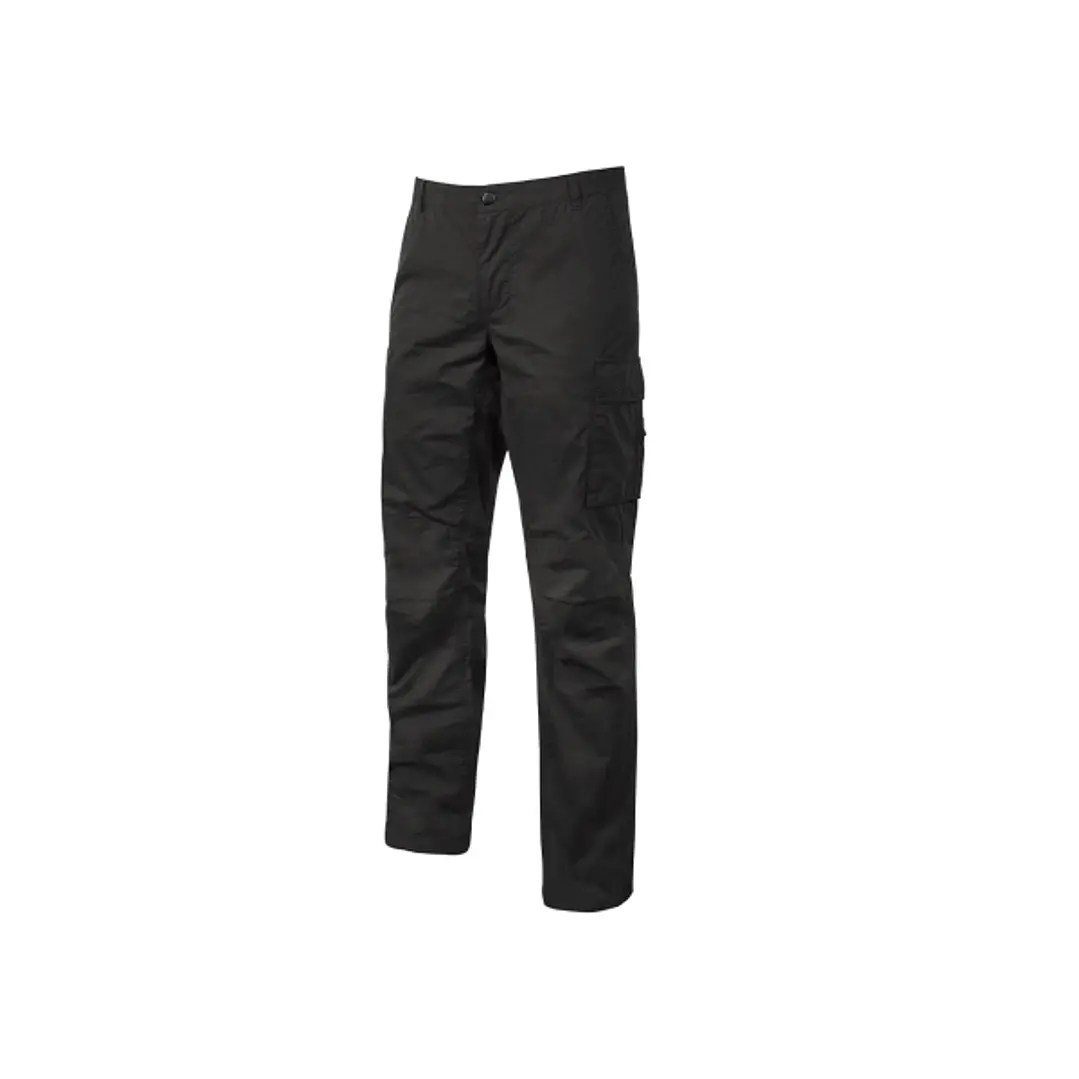 Upower Ocean Pantalon de Trabajo en Algodon Elastico - Talla L - Multiples Bolsillos Estrategicos, Cierre con Cremallera y Boton Resistente, Doble Ref 1